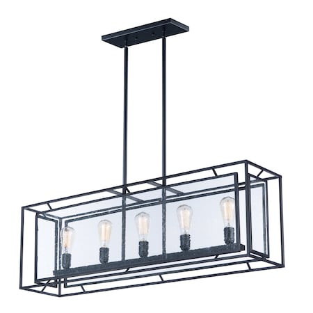 Maxim Lighting Era 5-Light Pendant w/Bulbs, Black 21677CDBK/BUL